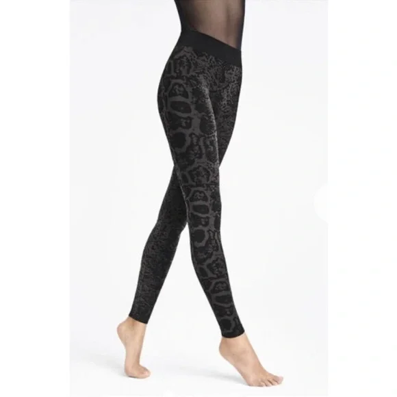 Wolford Eleonor Leggings in Black/Silver